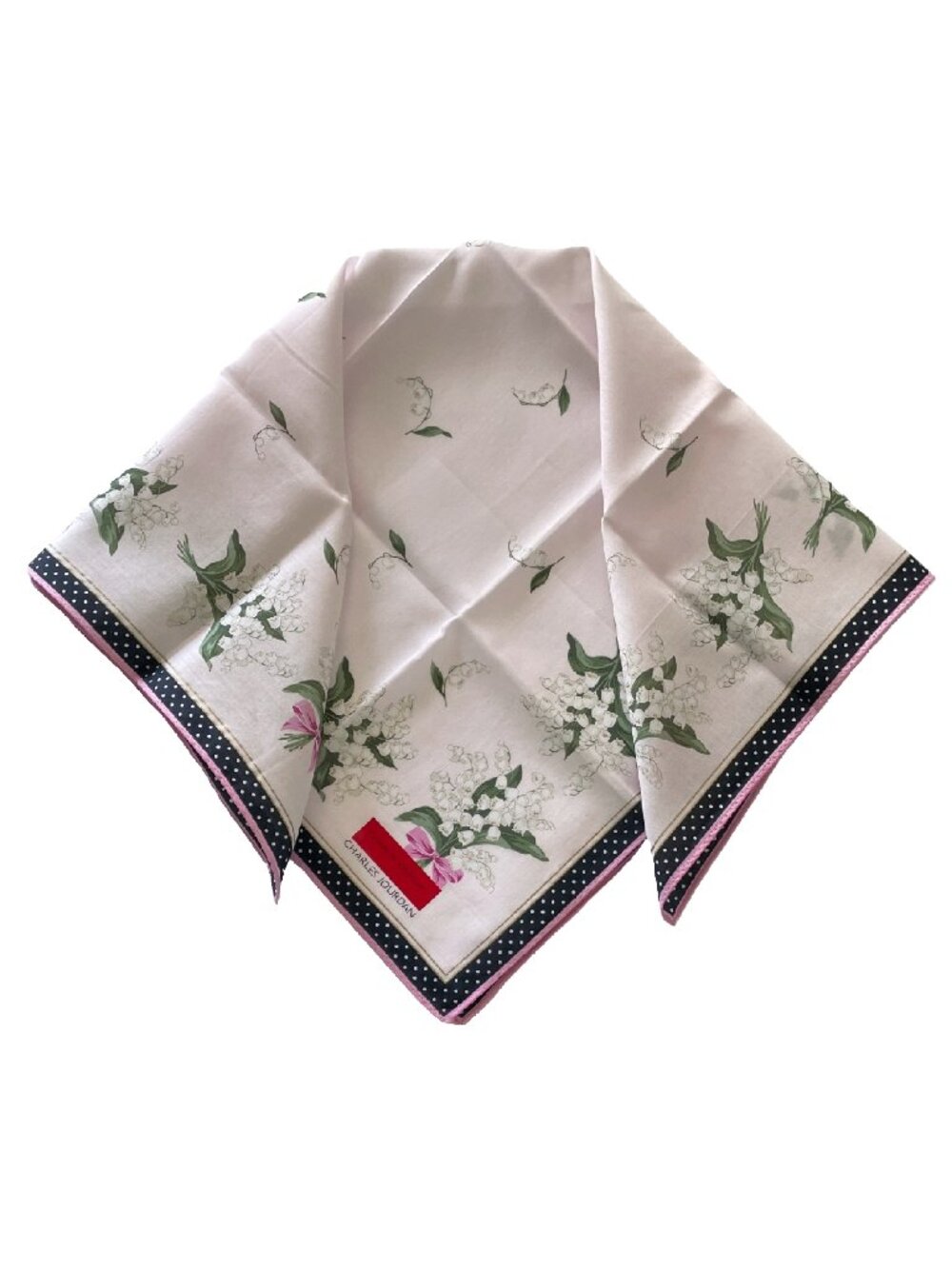 NWT Vintage Charles Jourdan Lily of the Valley Cotton Scarf